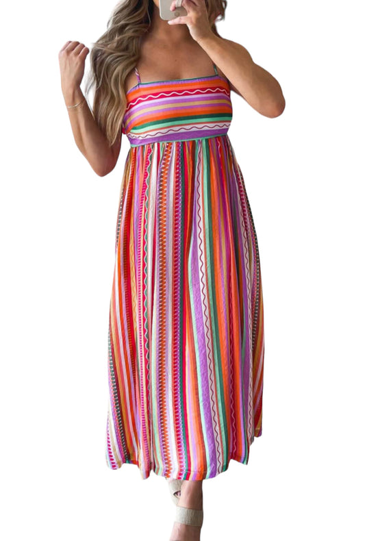 Multicolor Striped Summer Dress