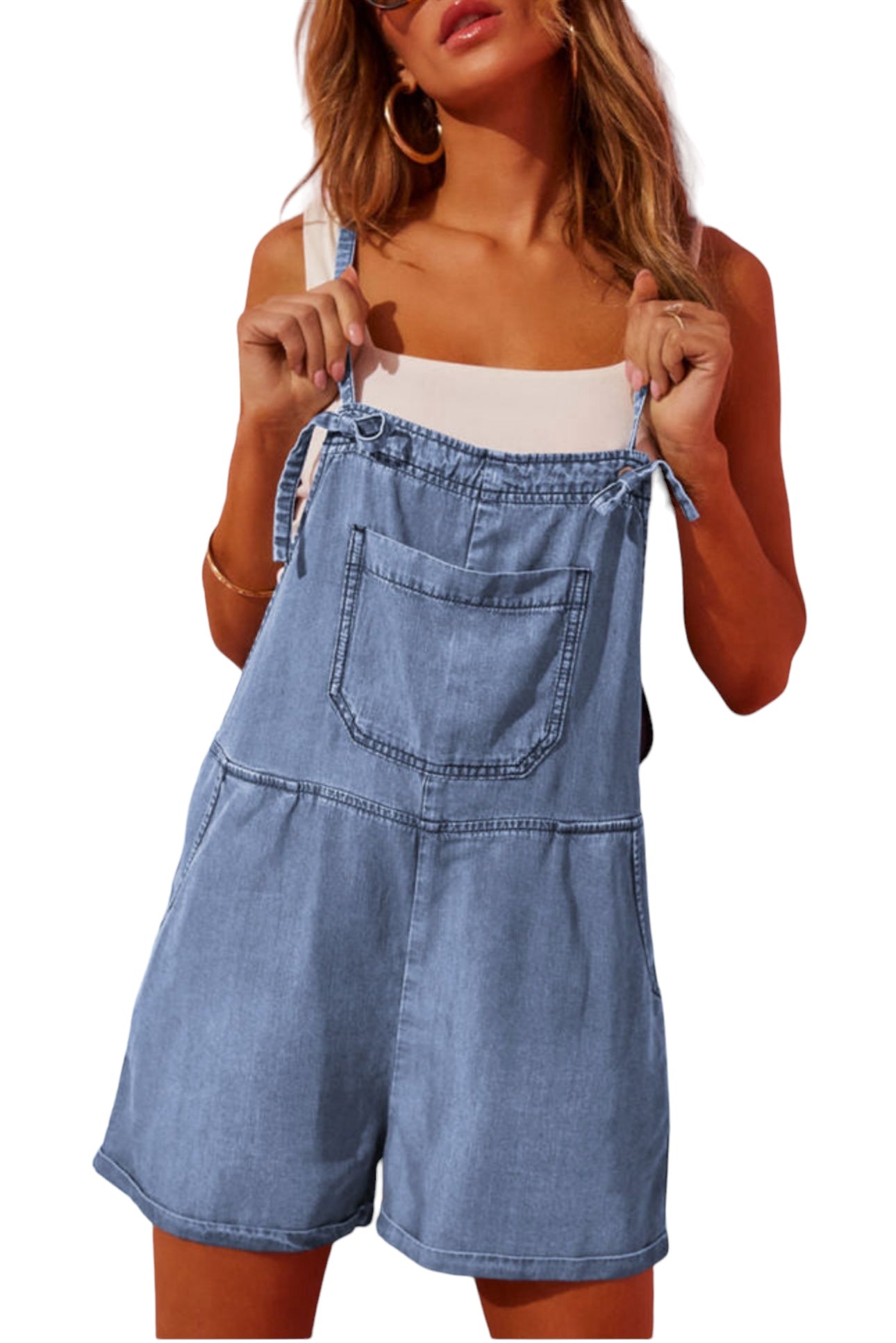 Light Blue Denim Romper