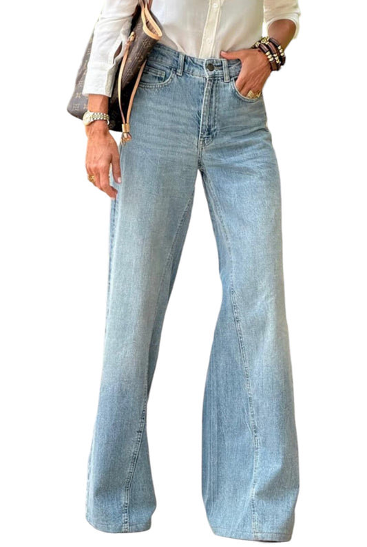 Acid Trip Extra Wide-Leg High Waist Jeans