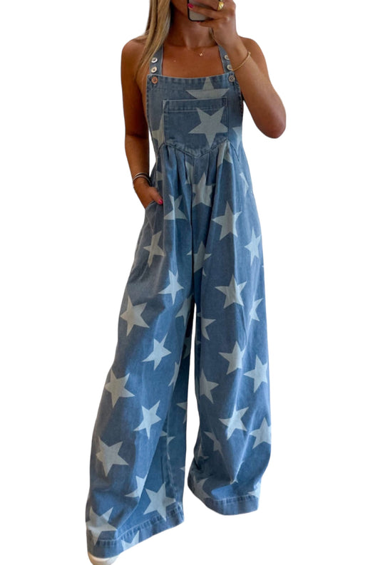 Star Struck Soft Denim Overalls