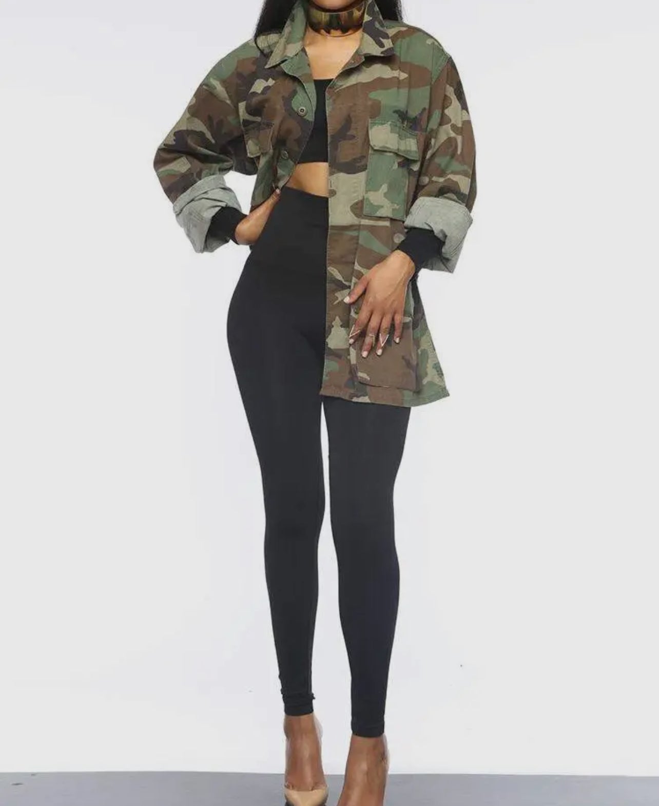 Camo Cargo Pocket Light Jacket